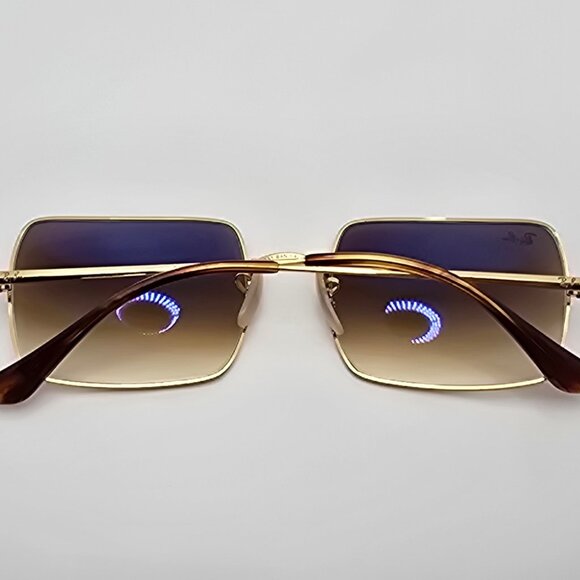 Ray-Ban RB1969 914/751 Rectangle Arista Gold Frame Brown Gradient Len Sunglasses - Picture 10 of 15